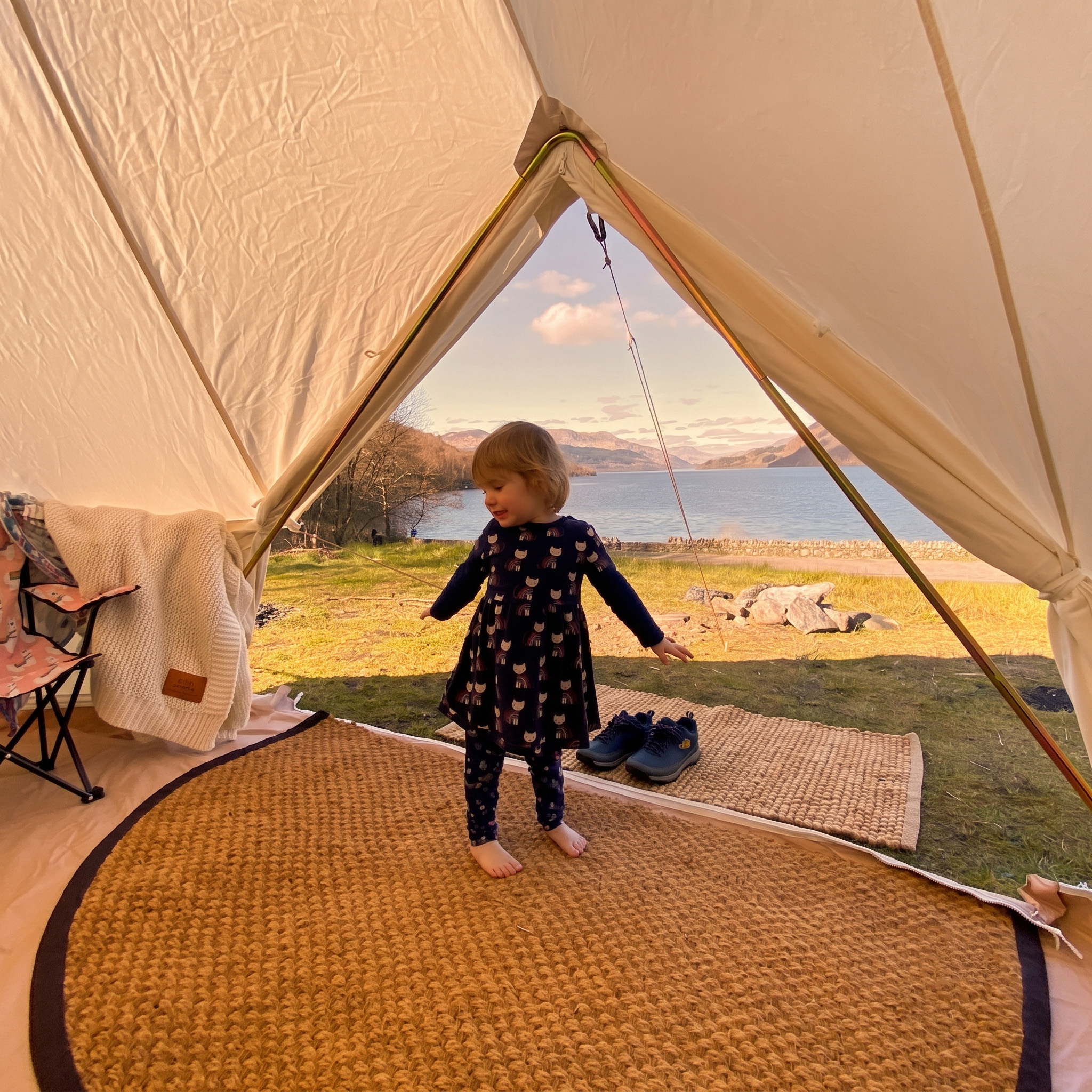 Kids Bell Tent Party and Garden Sleepover Setup