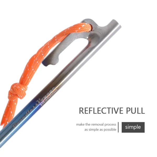 6pcs Heavy Duty Titanium Alloy Camping Tent Stakes - Image 9