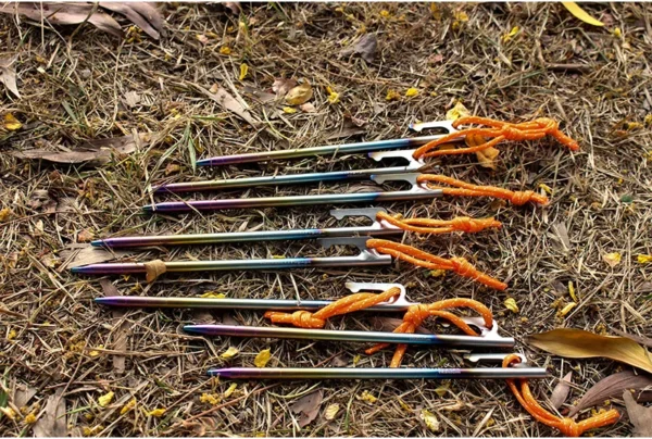 6pcs Heavy Duty Titanium Alloy Camping Tent Stakes - Image 13