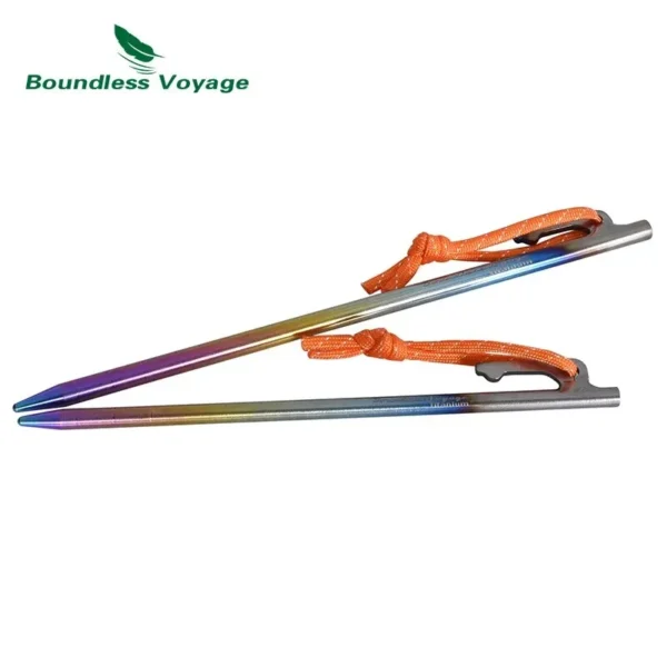 6pcs Heavy Duty Titanium Alloy Camping Tent Stakes - Image 6