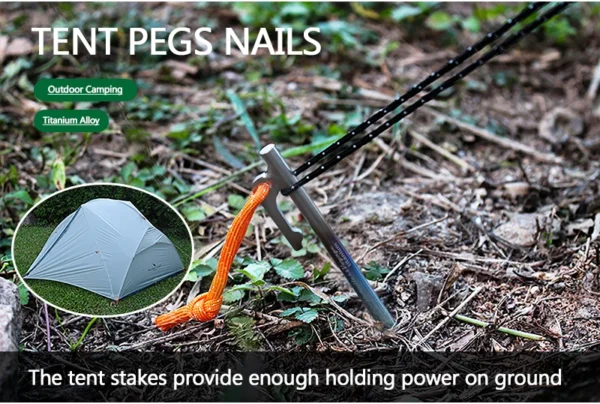 6pcs Heavy Duty Titanium Alloy Camping Tent Stakes - Image 12