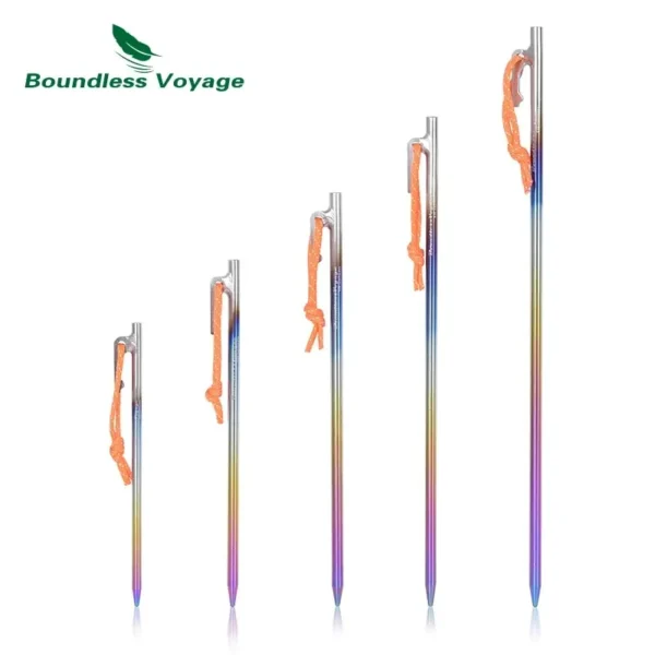 6pcs Heavy Duty Titanium Alloy Camping Tent Stakes - Image 2