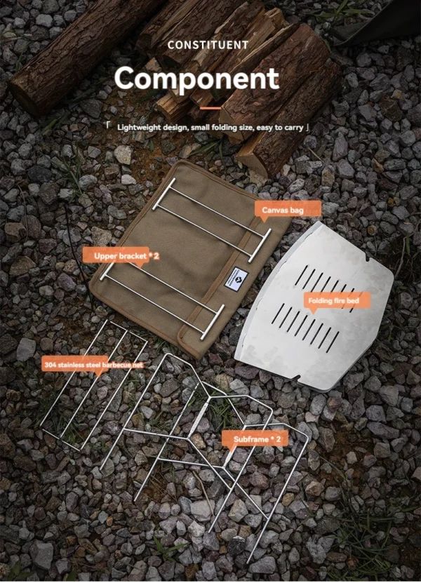 Portable Folding Stainless Steel Grill - Image 8