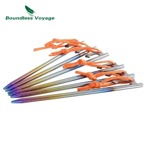 6pcs Heavy Duty Titanium Alloy Camping Tent Stakes - Image 4