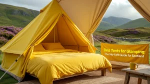 Professional header image for list-based article: Bed Tents for Glamping: The No-Faff Guide for Scotland