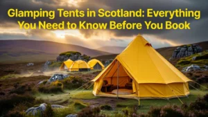 Professional header image for list-based article: Glamping Tents in Scotland: Everything You Need to Know B...