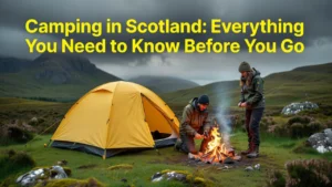 Professional header image for list-based article: Camping in Scotland: Everything You Need to Know Before Y...